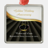Ornement Carré Argenté Anniversaire religieux du 50e Mariage d'or (Devant)