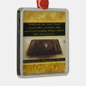 Ornement Carré Argenté Appelle-moi, et je répondrai à Jérémie 33:3 (Droite)