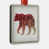 Ornement Carré Argenté Arbre à ours (Droite)