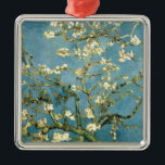 Ornement Carré Argenté Arbre d'amande en fleurs par Van Gogh<br><div class="desc">Vincent Van Gogh Masterpieces - Famous Paintings of European Post-Impressionist Painters and Artists</div>