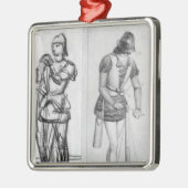 Ornement Carré Argenté Archer et arbalétrier (Gauche)