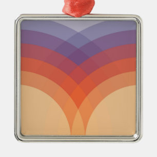 Ornement Carré Argenté Arches pastel violettes, orange et bleues