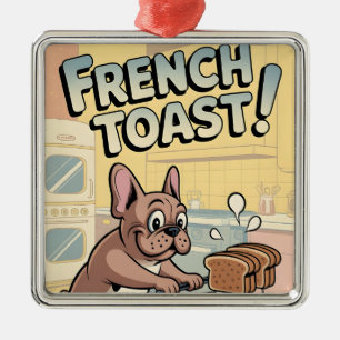 Ornement Carré Argenté Art de dessin animé pour petit-déjeuner de Bouledo