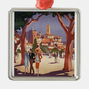 Ornement Carré Argenté Art d'été vintage Grasse