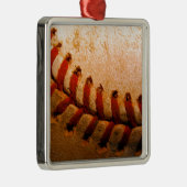 Ornement Carré Argenté Art du baseball (Droite)