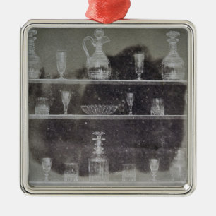 Ornement Carré Argenté Articles de verre