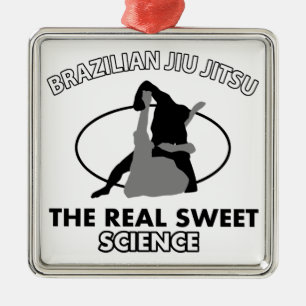 Ornement Carré Argenté Arts martiaux de Jiu Jitsu de Brésilien
