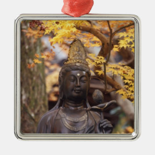 Ornement Carré Argenté Asie, Japon, Bouddha