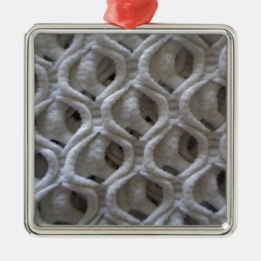 Ornement Carré Argenté Aspect Crochet de couleur non blanche (Devant)