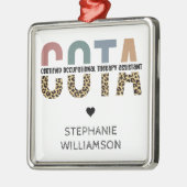 Ornement Carré Argenté Assistant en ergothérapie certifié COTA (Gauche)