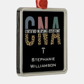 Ornement Carré Argenté Assistant infirmier certifié CNA personnalisé (Droite)