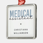 Ornement Carré Argenté Assistant Médicale personnalisé MA | Assistant cli (Gauche)