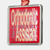Ornement Carré Argenté Assistant orthodontique (Gauche)