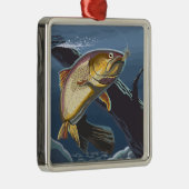 Ornement Carré Argenté Astoria, section transversale de truite (Droite)