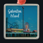Ornement Carré Argenté At The Pier Galveston Island Premium Ornament<br><div class="desc">Bring the feeling of being at the pier to your home with this At The Pier Galveston Island Ornament from Galveston,  Texas. Each item is created and designed for you from original photography.</div>