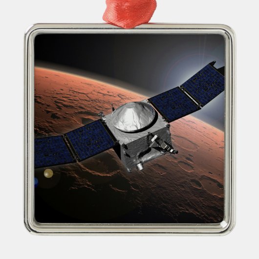 Ornement Carré Argenté Atmosphère Mars Et Mission D'Évolution Volatile. (Devant)
