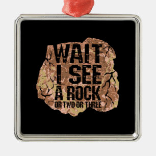 Ornement Carré Argenté Attends De Voir Un Rock