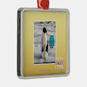 Ornement Carré Argenté Augmenté par des pingouins (Droite)