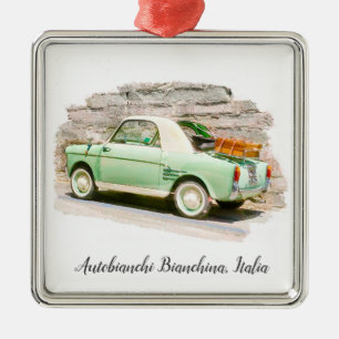 Ornement Carré Argenté Autobianchi Bianchina Minivoiture d'Italie