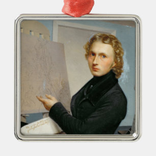 Ornement Carré Argenté Autoportrait, 1822