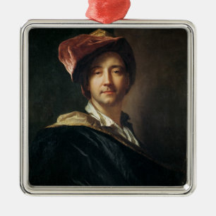 Ornement Carré Argenté Autoportrait dans un turban, 1700