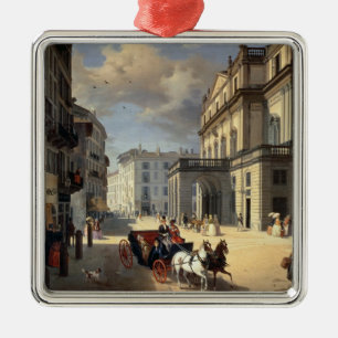Ornement Carré Argenté Avant du théâtre de La Scala, 1852