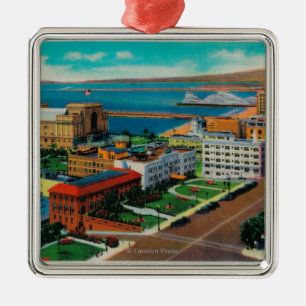 Ornement Carré Argenté Avenue de négligence d'océan, montrant