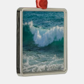 Ornement Carré Argenté Awesome Wave mer mer mer mer mer nature océan (Droite)
