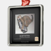 Ornement Carré Argenté Babysittine (Gauche)