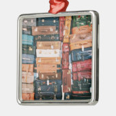 Ornement Carré Argenté Bagages vintages (Gauche)