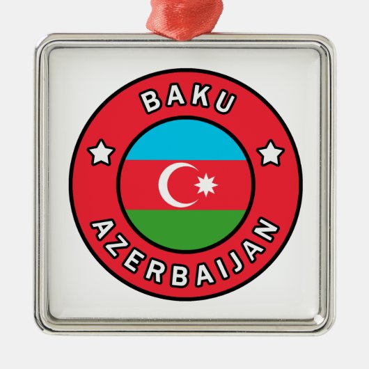 Ornement Carré Argenté Bakou Azerbaïdjan (Devant)
