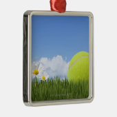 Ornement Carré Argenté Balles de tennis (Droite)