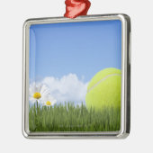 Ornement Carré Argenté Balles de tennis (Gauche)