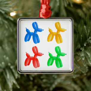 Ornement Carré Argenté Balloon Animal Color Motif - Enfants & Fête Clown