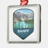 Ornement Carré Argenté Banff National Park Shield (Gauche)