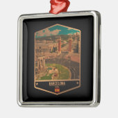 Ornement Carré Argenté Barcelone (Gauche)