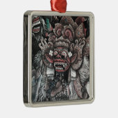 Ornement Carré Argenté Barong et Rangda Bali (Droite)