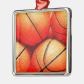 Ornement Carré Argenté Basket (Gauche)