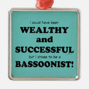 Ornement Carré Argenté Bassoon riche et réussi