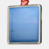 Ornement Carré Argenté Bateau (Gauche)