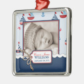 Ornement Carré Argenté Bateaux oh ! Pendentif (Gauche)