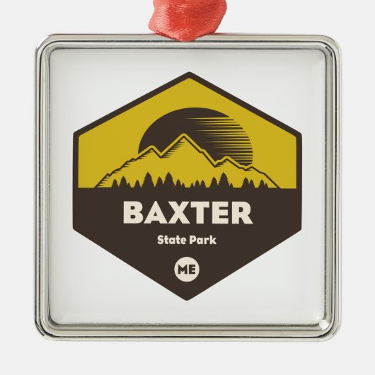 Ornement Carré Argenté Baxter State Park, Maine (Devant)