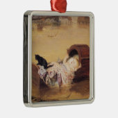 Ornement Carré Argenté Bébé dans un lit bébé pendant une inondation (par (Droite)