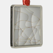 Ornement Carré Argenté Belles lignes d'or (Droite)