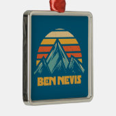 Ornement Carré Argenté Ben Nevis Retro Turquoise (Droite)