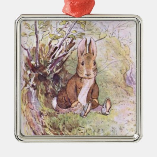 Ornement Carré Argenté Benjamin Bunny (par Beatrix Potter) (Devant)