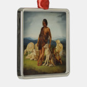 Ornement Carré Argenté Berger dans un paysage rural (Droite)