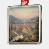 Ornement Carré Argenté Bethlehem, Nativity Scene, (Gauche)