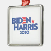 Ornement Carré Argenté Biden Harris 2020 (Gauche)