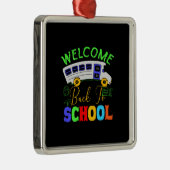 Ornement Carré Argenté Bienvenue À L'École (Droite)